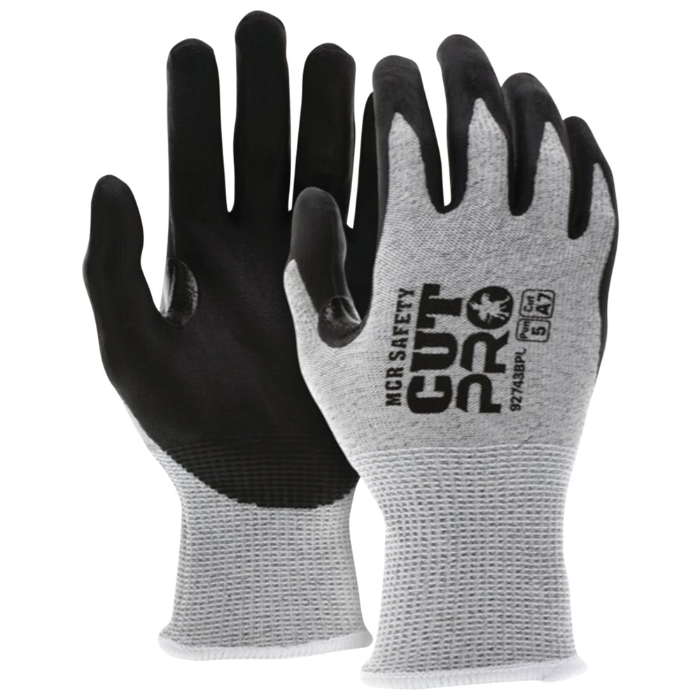 MCR Safety CutPro® HyperMax® Cut-Resistant Gloves, Gray/Black