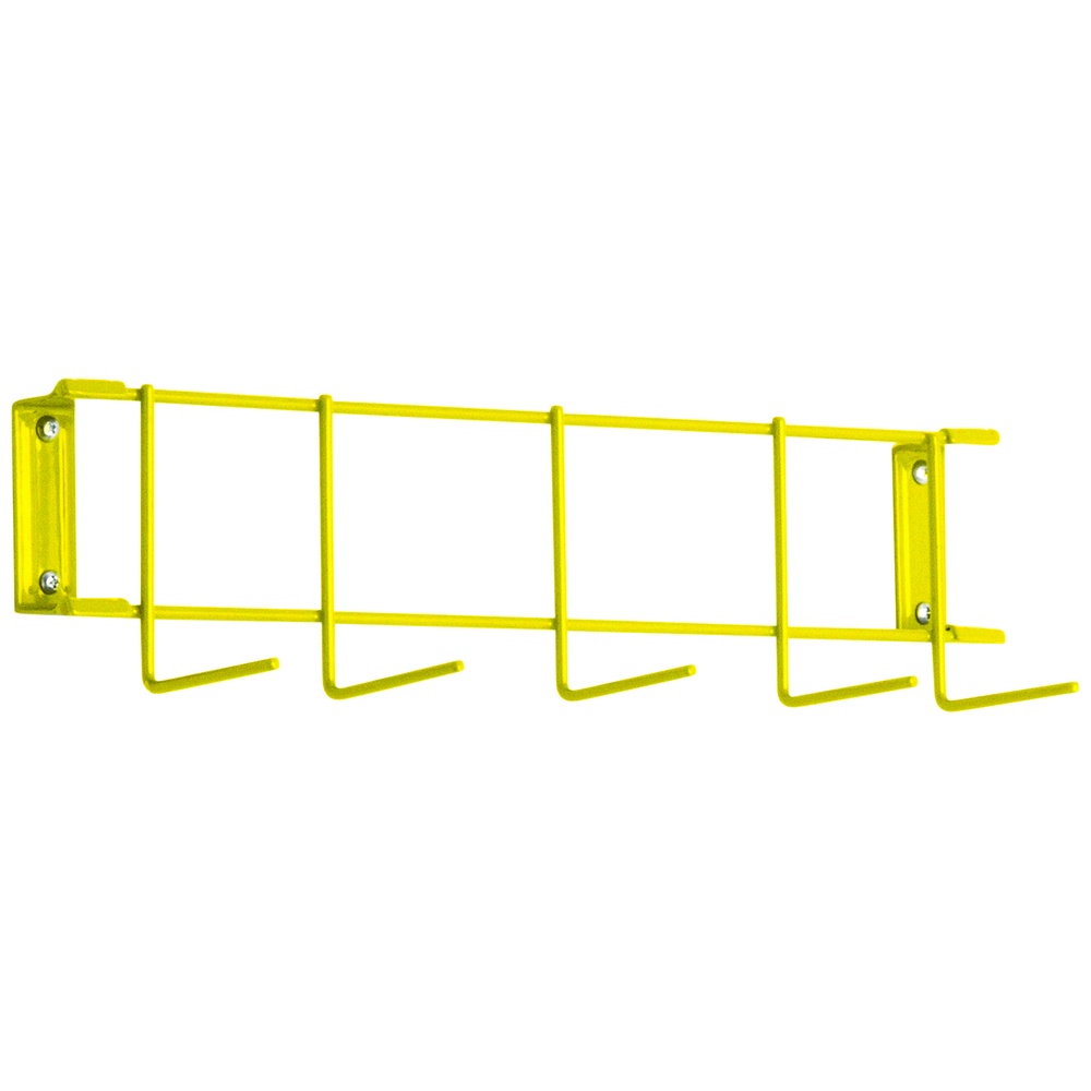 Rack’Em™ 5-Hook Rack, PVC Coated Steel, Wall-Mount
