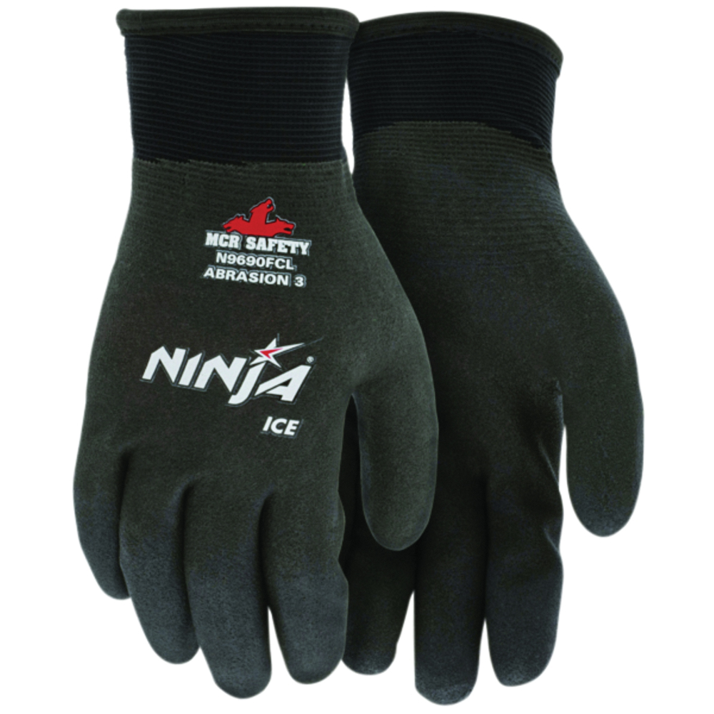 MCR Safety Ninja® Ice Insulated Work Gloves, Nylon with Acrylic Terry Interior, HPT Coated, 15 Gauge