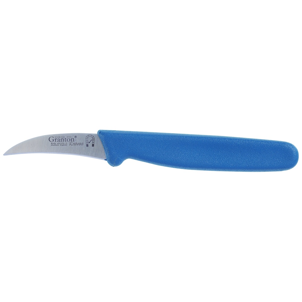 Granton Knives Metal Detectable Curved Paring Knife, 2.5 Inch Blade, Blue