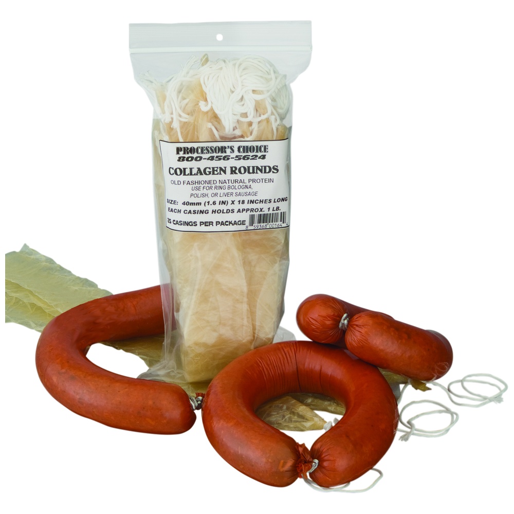 Collagen Casings, Rounds, 43 mm Diameter x 18 Inches, Clear Collagen Casings, Rounds, 43 mm Diameter x 18 Inches, Clear