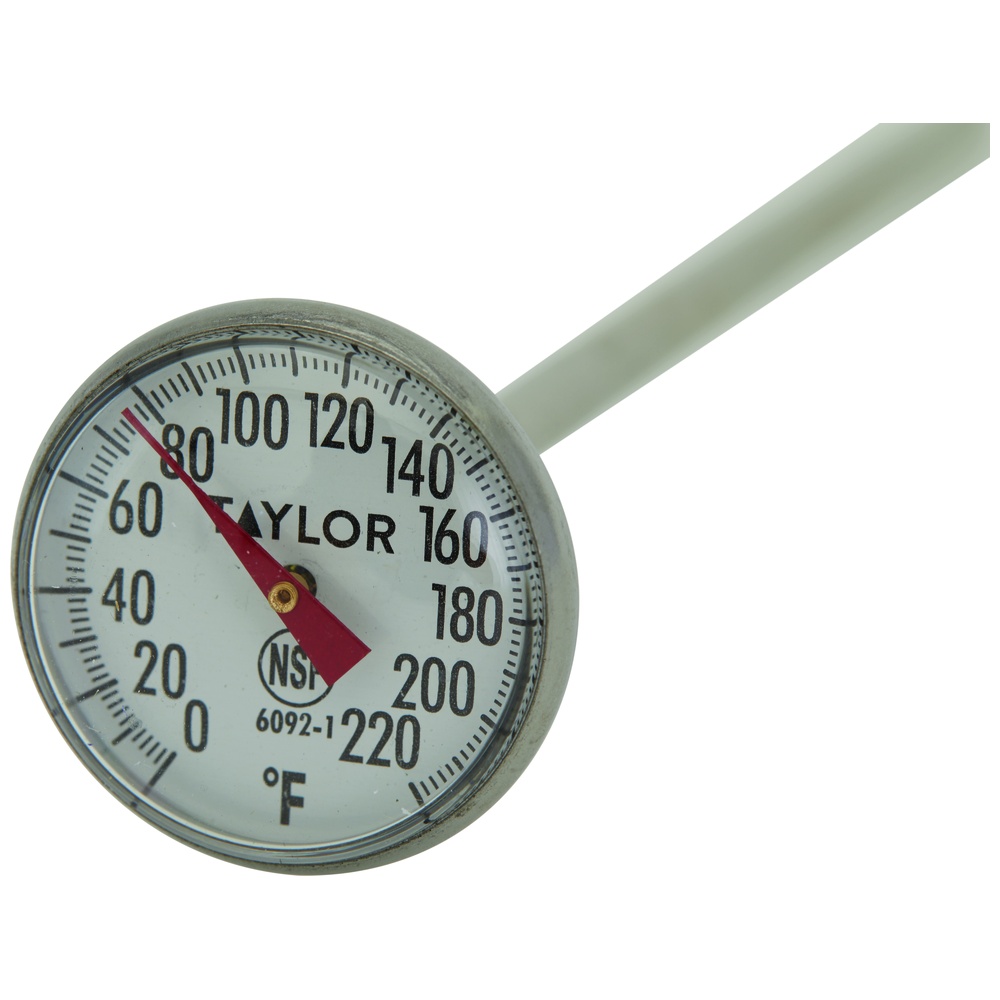Taylor Pocket Dial Thermometer with Protective Pocket Clip Case, 5 Inch Stem, 1 Inch Dial, 0 to 220 Degrees F