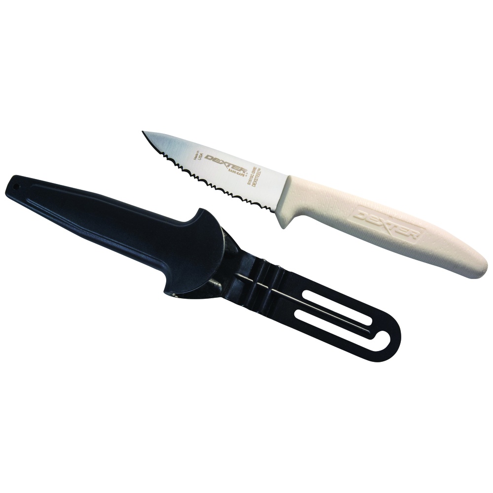 Dexter Outdoors® Bait, Net and Utility Knife with Sheath S151SCGWE, NSF Certified, 3.5 Inch Blade with Tiger Edge