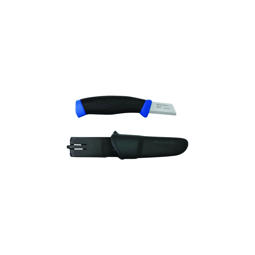 Morakniv Service Knife, Ergonomic Barrel-Shaped Polymer Handle, Black/Blue - 43 mm Blade