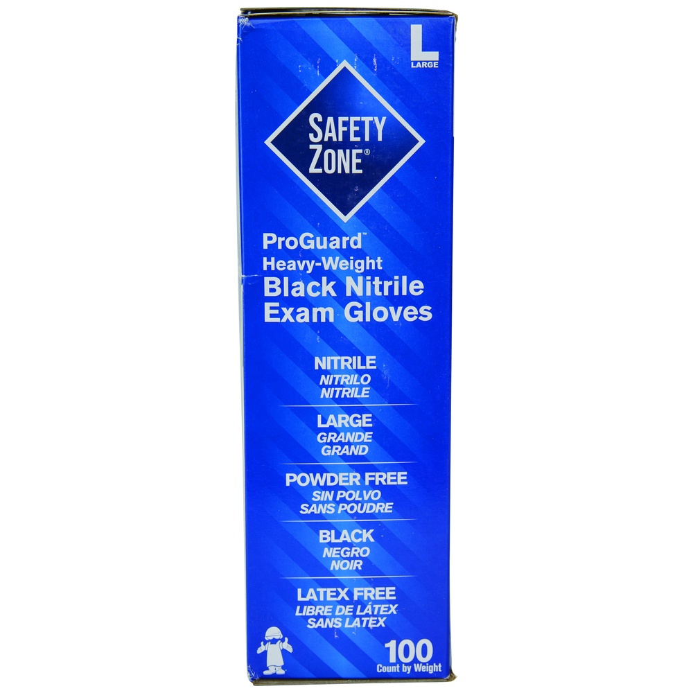 The Safety Zone® ProGuard Nitrile Gloves, 5.3 Mil, Powder-Free, Black