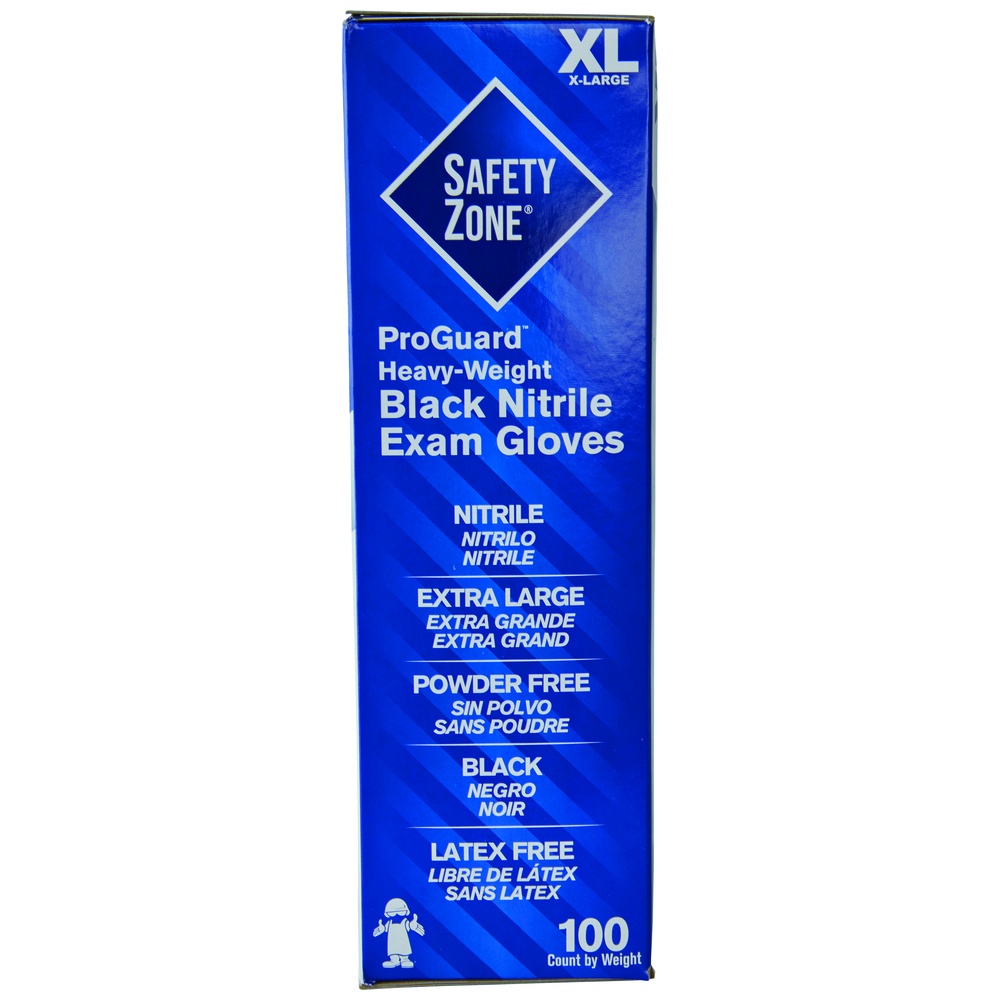 The Safety Zone® ProGuard Nitrile Gloves, 5.3 Mil, Powder-Free, Black