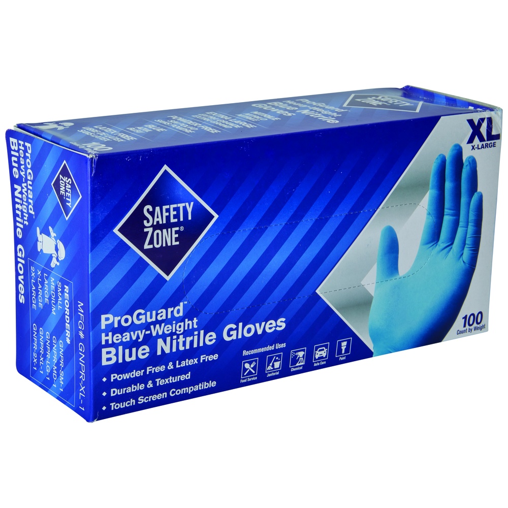 The Safety Zone® ProGuard Nitrile Gloves, 6 Mil, Powder-Free, Blue