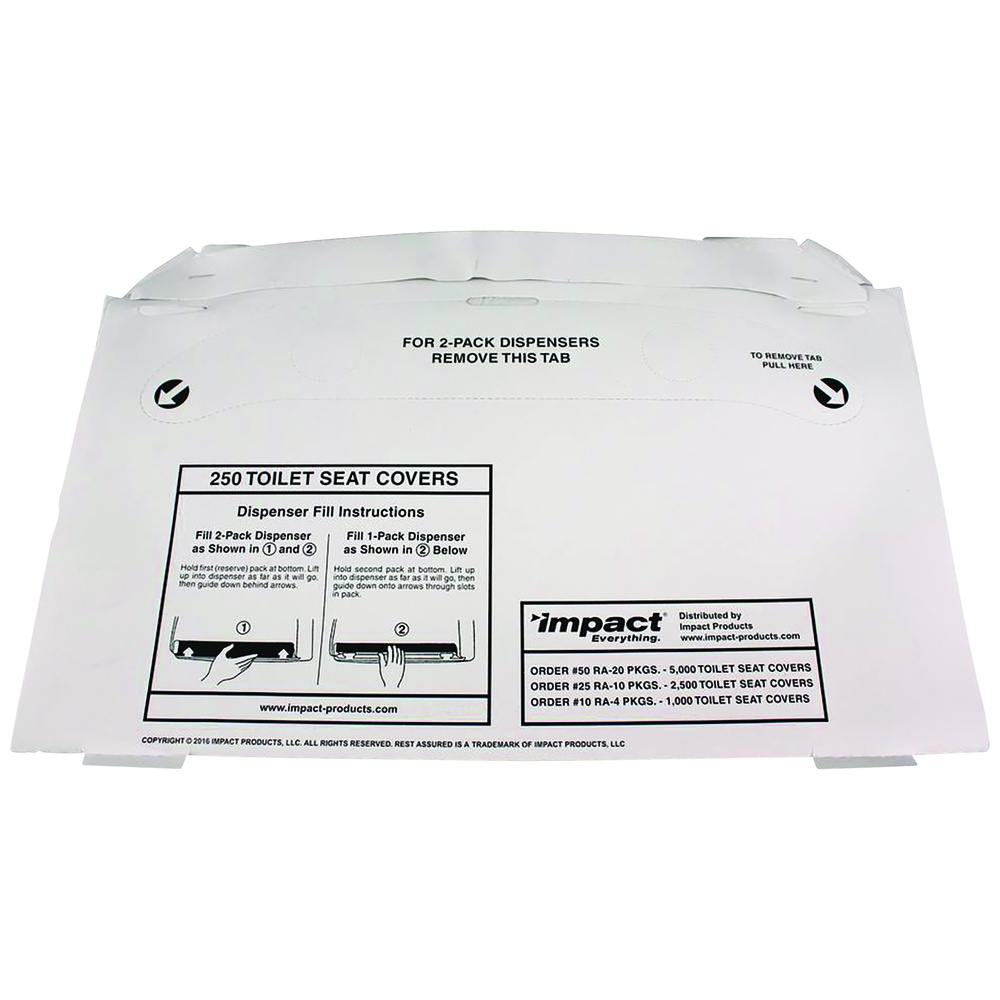 Rest Assured® Toilet Seat Covers, Half Fold, White