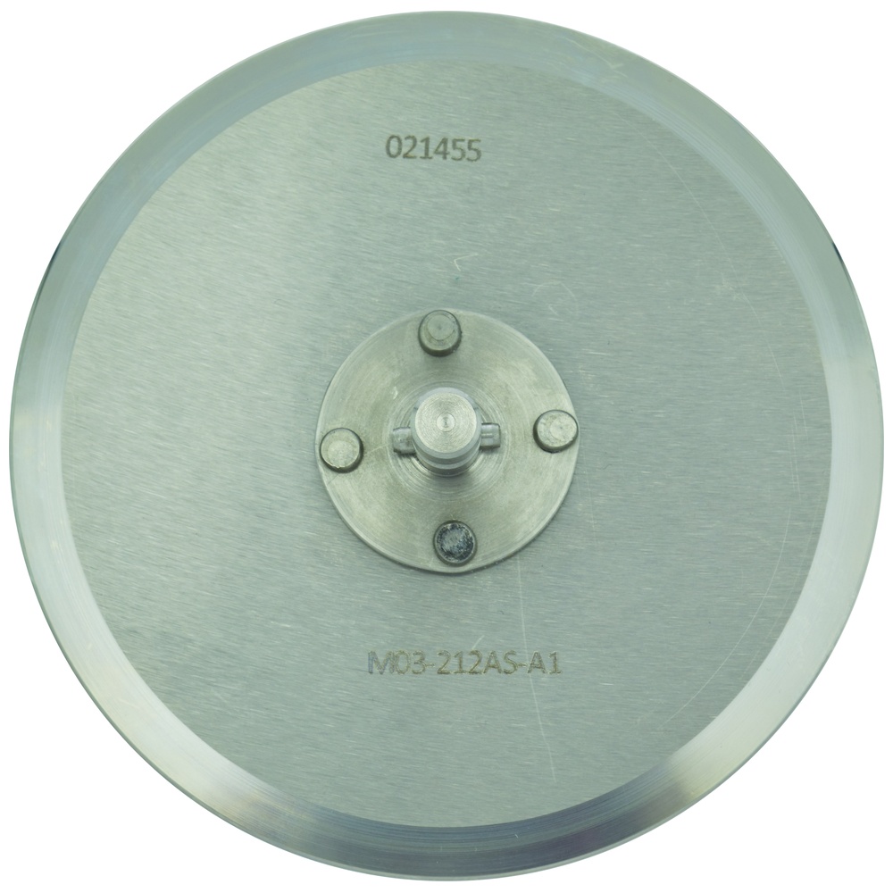 Edgemaster Circular Blade, Poultry Slitter with Hub, No Slots, Single Bevel, 3.937 Inch x 0.394 Inch x 0.661 Inch, Mayekawa OEM M03-212AS-A1