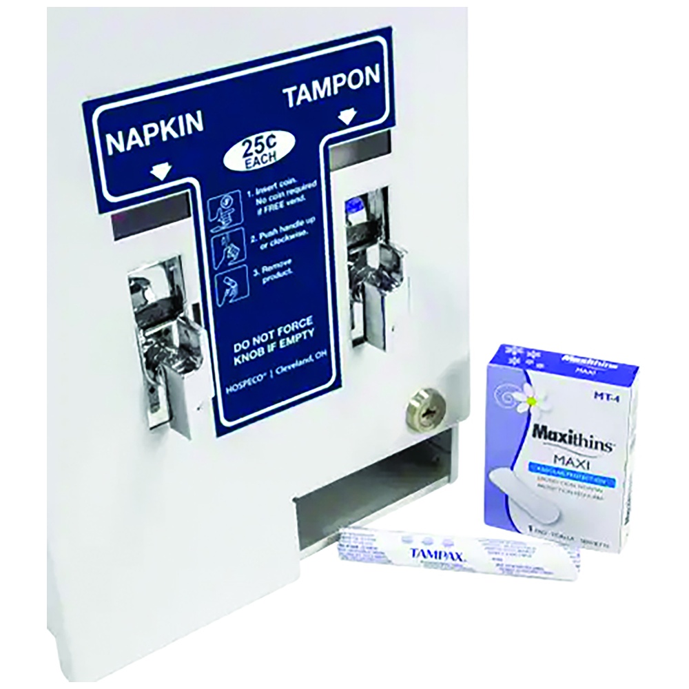 Hospeco Sanitary Napkin/Tampon Dispenser, 25 Cent Vend, ADA Compliant, Wall Mount