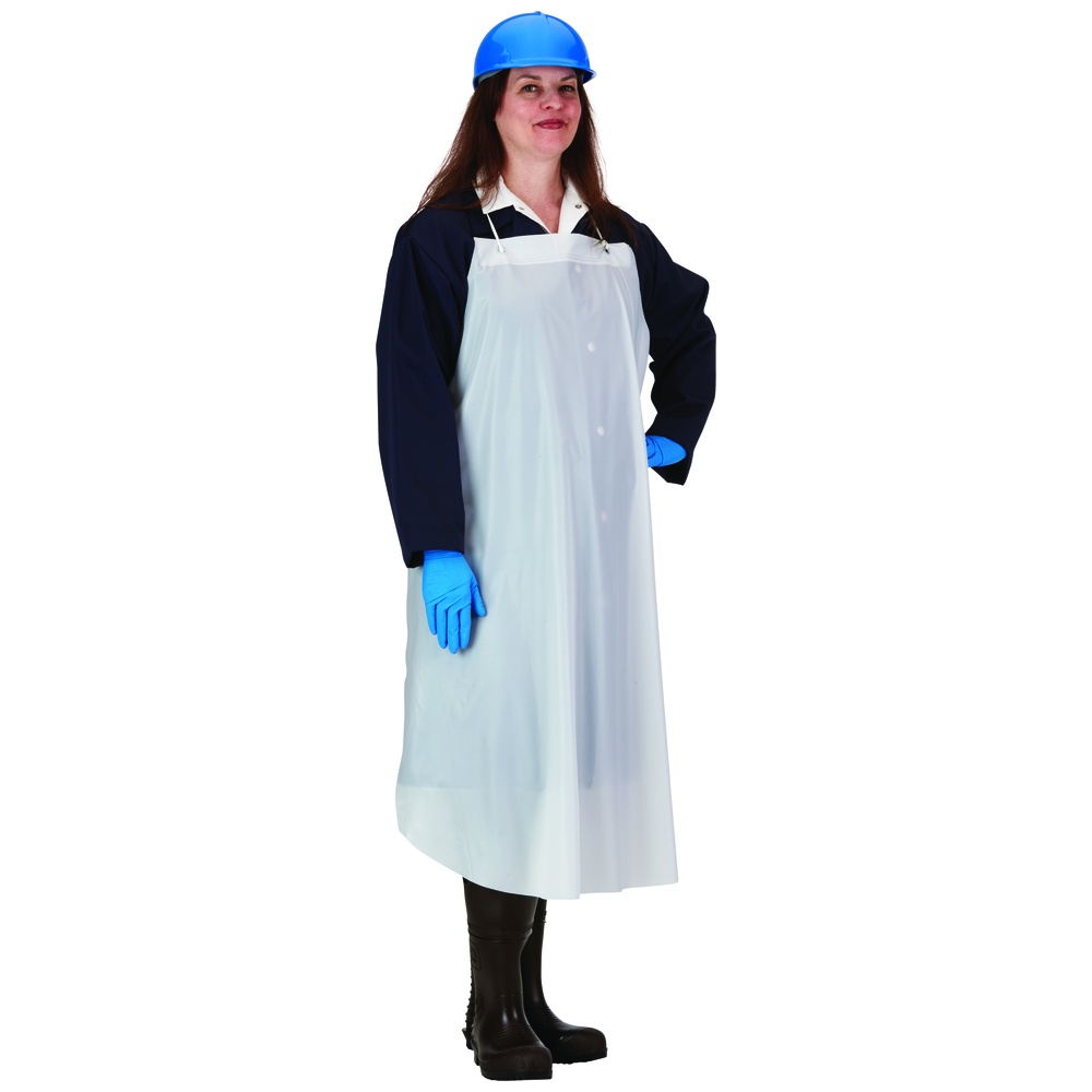 Prime Source Vinyl Apron with Raw Edge, 8 Mil, White