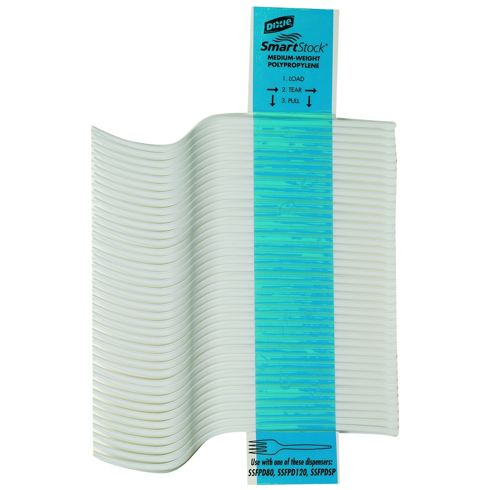 GP Pro Dixie Ultra® Smartstock® Series-B Plastic Fork Refill, Medium Weight, Polyproplylene, White