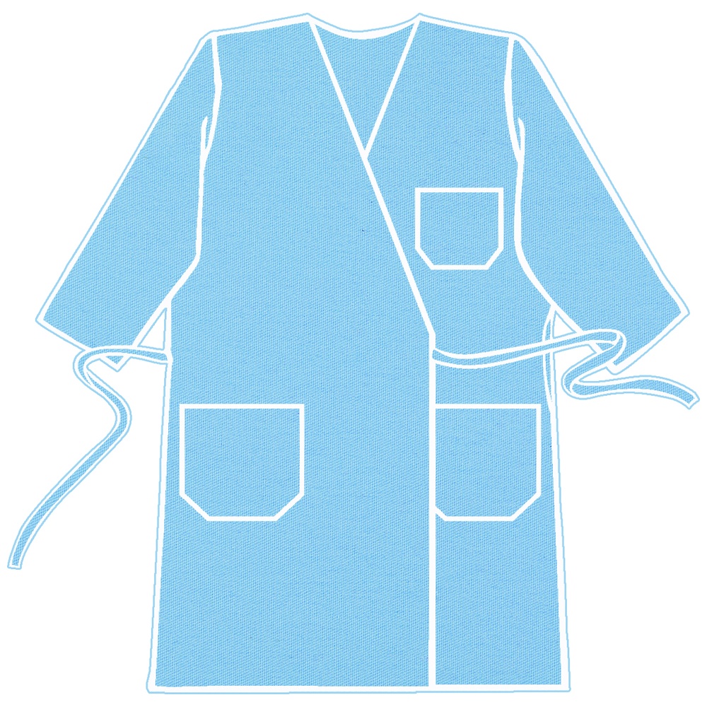 Southern Apparel Inc. Wrap-Around Butcher Frocks, 3/4 Length Sleeves, 1 Outside Top and 2 Outside Bottom Pockets, 5 Ounce