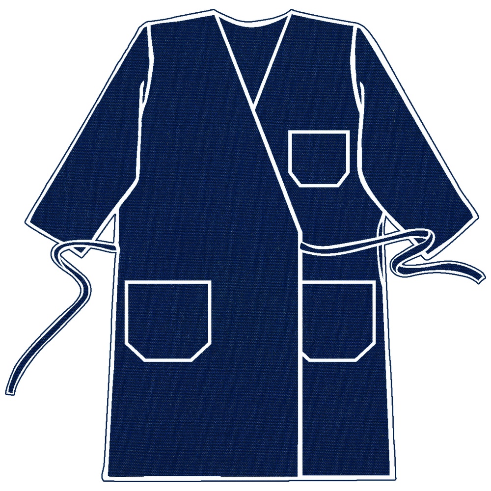 Southern Apparel Inc. Wrap-Around Butcher Frocks, 3/4 Length Sleeves, 1 Outside Top and 2 Outside Bottom Pockets, 5 Ounce