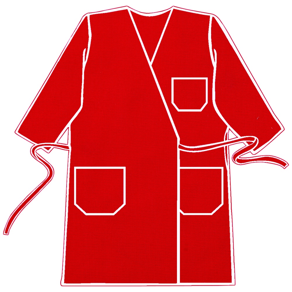 Southern Apparel Inc. Wrap-Around Butcher Frocks, 3/4 Length Sleeves, 1 Outside Top and 2 Outside Bottom Pockets, 5 Ounce