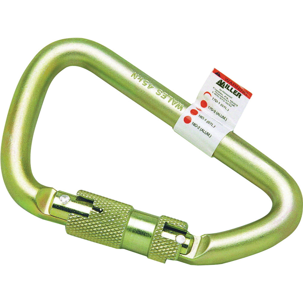 Honeywell Miller Steel Twist Lock Carabiner, 1 Inch