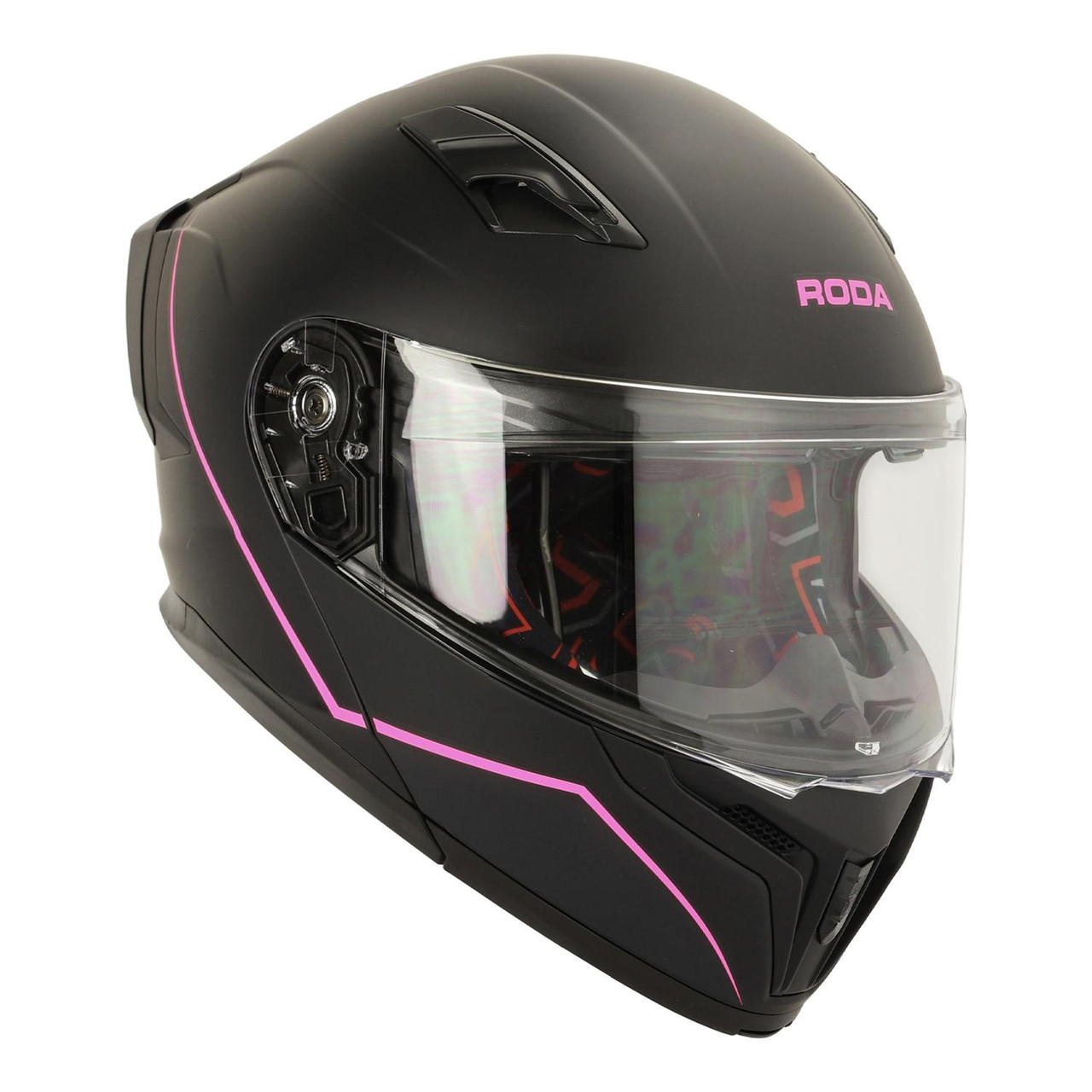 Casco Roda Force Evo Negro Rosa Mate Abatible Svs