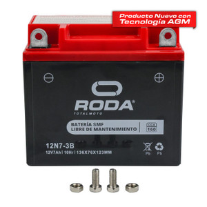 Acumulador Sellado Smf (12N7-3B) Roda 12V 7A