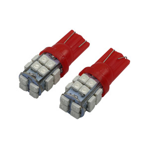 Foco T-10 Pellizco 20 Leds Rojo Set 12V
