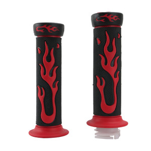 Puño Flamas Rojas Negro Set Roda