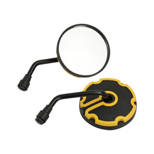 Espejo Derecho/Izquierdo Negro Con Amarillo Set Universal