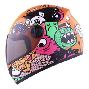Casco Ghira Gh-Junior Naranja Monster Pals Cerr Mica Humo