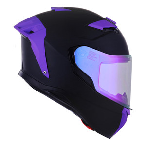 CASCO BKR FALCON NEGRO MATE MICA MORADA CERRADO SVS MORADO