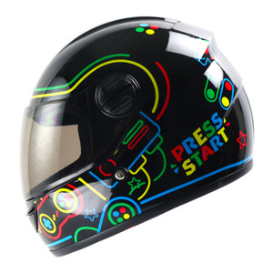 CASCO GHIRA GH-JUNIOR NEGRO PRESS START CERRADO MICA HUMO