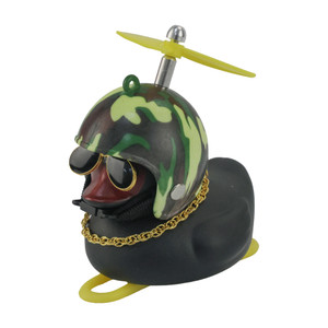 PATO DECORATIVO NEGRO CON CASCO MODELO 8