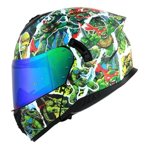 CASCO BKR FENIX NEGRO MATE TURTLE POWER MICA VERDE ABATIBLE SVS