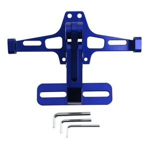 PORTA PLACA ALUMINIO CNC ARTICULADO AZUL SET