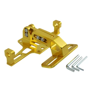 PORTA PLACA ALUMINIO CNC ARTICULADO DORADO SET
