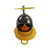 Pato Decorativo Amarillo Con Casco Cromado Plateado