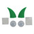 Cuerno Decorativo 60Mm Casco Verde (5 Pares)