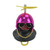 PATO DECORATIVO NEGRO CON CASCO CROMADO ROSA