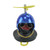 PATO DECORATIVO NEGRO CON CASCO CROMADO AZUL