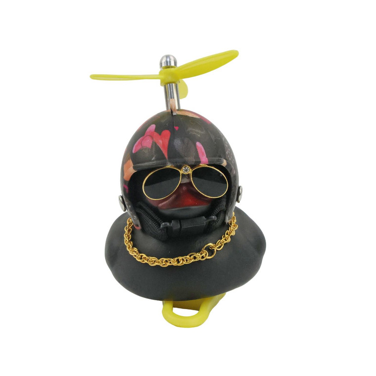 Pato Decorativo Negro Con Casco Modelo 11