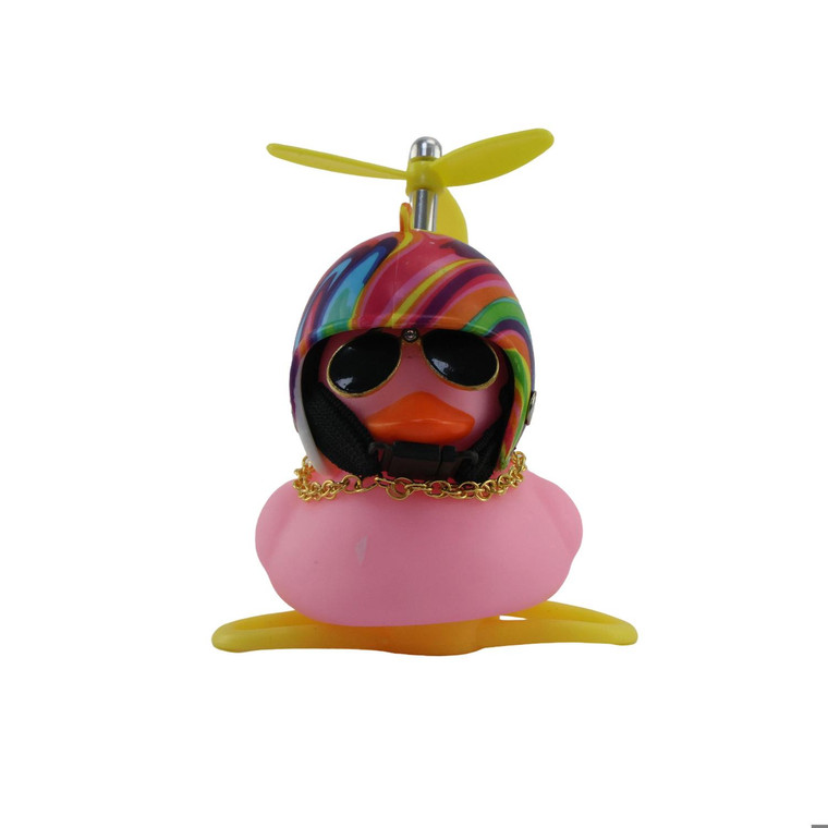 Pato Decorativo Rosa Con Casco Modelo 12