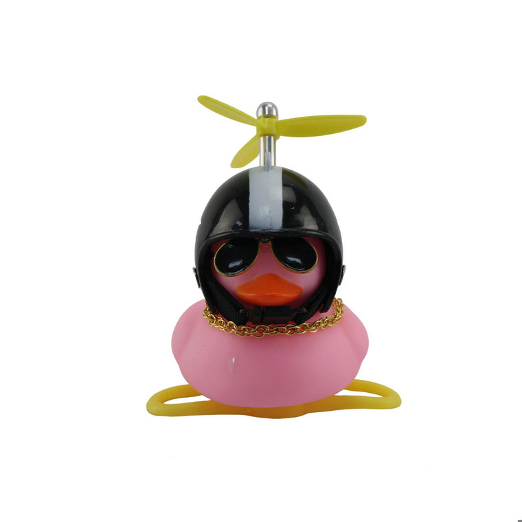 Pato Decorativo Rosa Con Casco Modelo 7