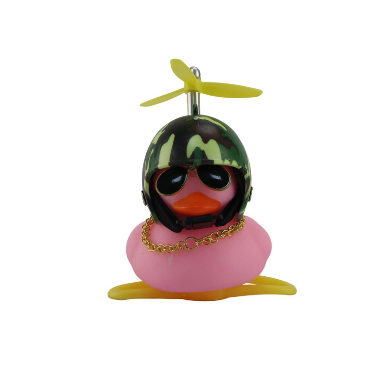 Pato Decorativo Rosa Con Casco Modelo 8