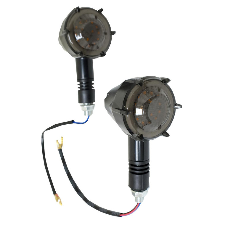 Direccional Del/Tras Choppers Bobber Aro Azul Led Set 12V