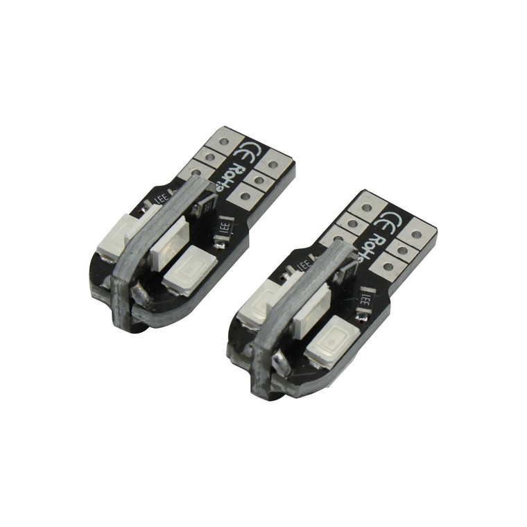 Foco T-10 Pellizco 8 Leds Azul Set 12V