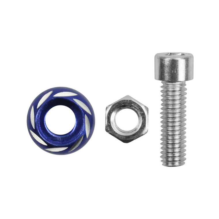 Tornillo Decorativo Circular Placa Azul Set