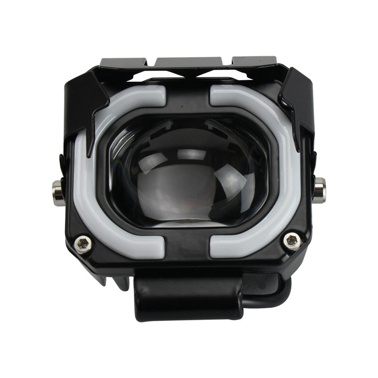 Faro Auxiliar Led Cuadrado C/Lupa 40 W/Ojo Angel 7.5W 12V