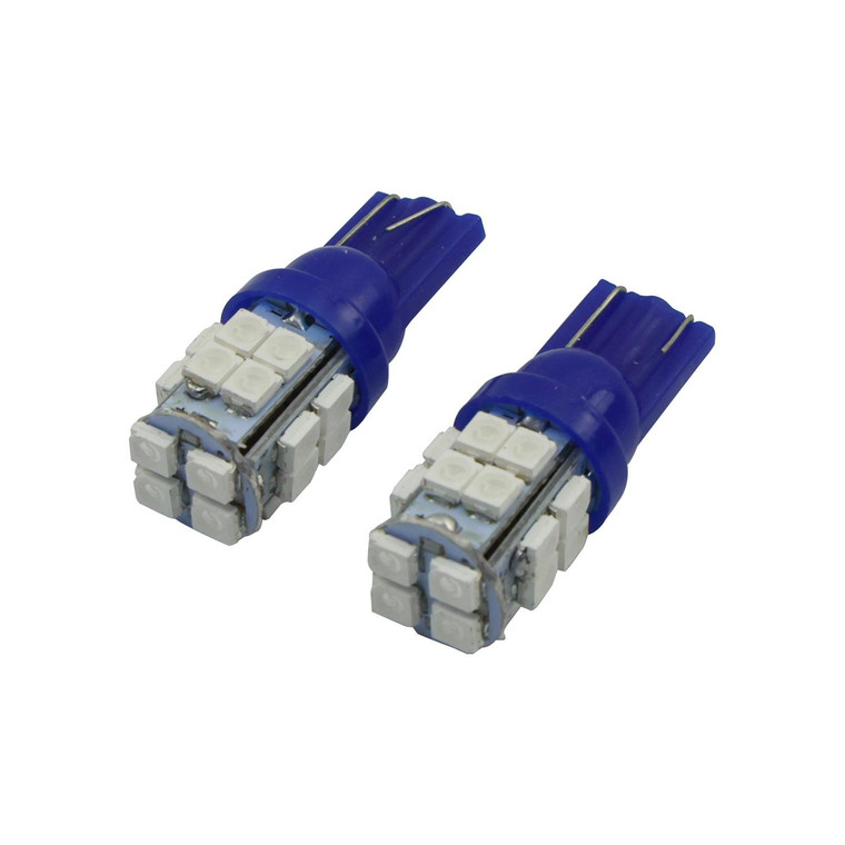 Foco T-10 Pellizco 20 Leds Azul Set 12V
