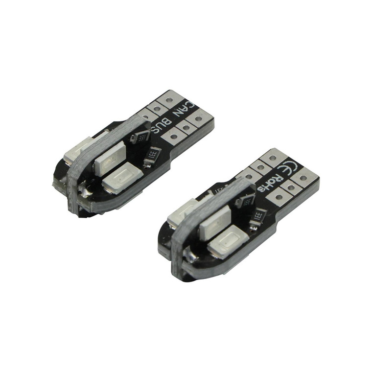 Foco T-10 Pellizco 8 Leds Verde Set 12V