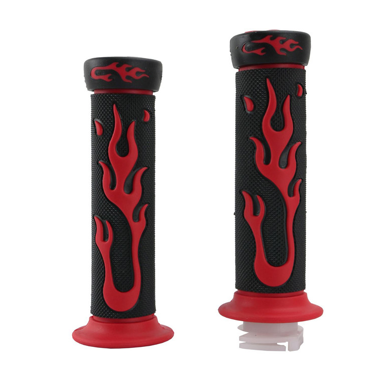 Puño Flamas Rojas Negro Set Roda