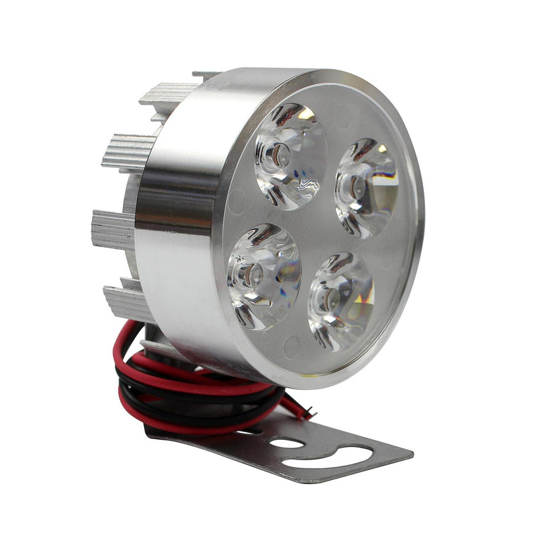 Faro Auxiliar 4 Leds C/Estrobo Plateado 12V 4W