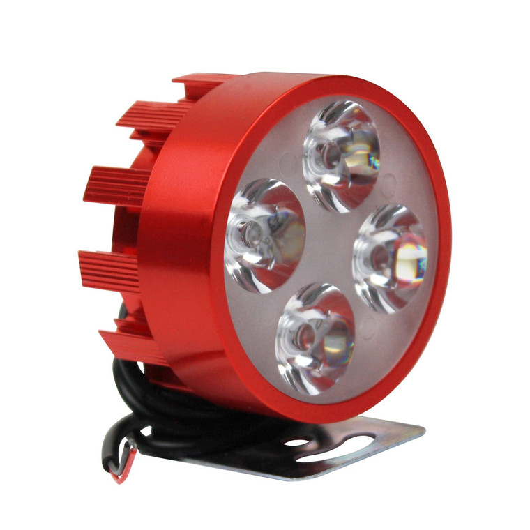 Faro Auxiliar 4 Leds C/Estrobo Rojo 12V 4W