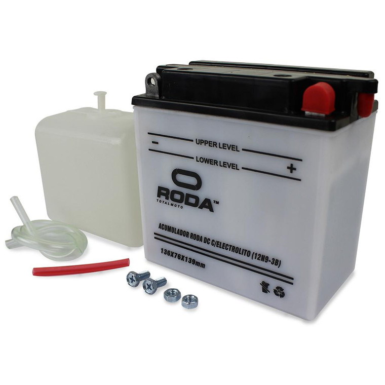 Acumulador Dc C/Electrolito (12N9-3B) Roda 12V 8A